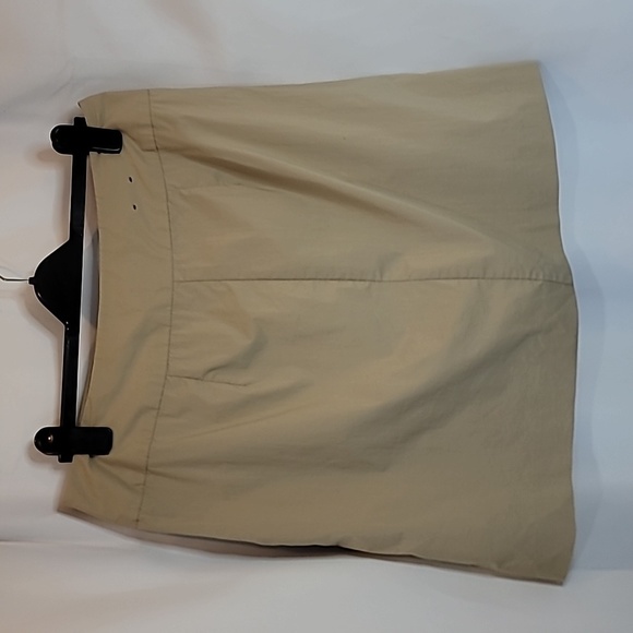 Nwot BANANA REPUBLIC Pleat front Mini Skirt Khaki Lightweight Pockets - Picture 4 of 7